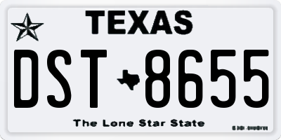 TX license plate DST8655