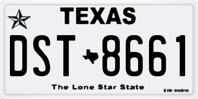 TX license plate DST8661
