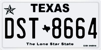 TX license plate DST8664
