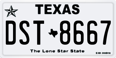 TX license plate DST8667