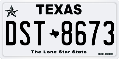 TX license plate DST8673