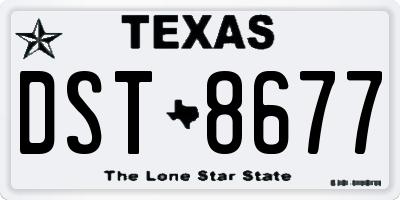 TX license plate DST8677