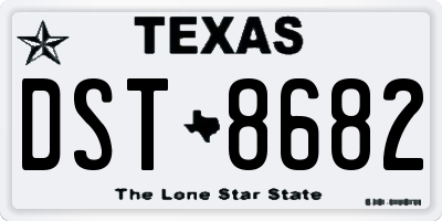 TX license plate DST8682