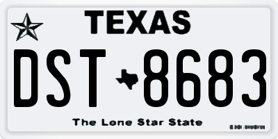 TX license plate DST8683