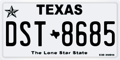 TX license plate DST8685