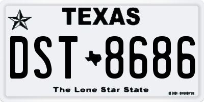 TX license plate DST8686