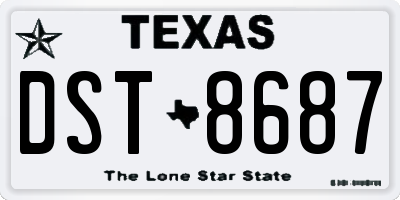 TX license plate DST8687