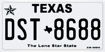 TX license plate DST8688