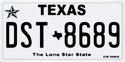 TX license plate DST8689