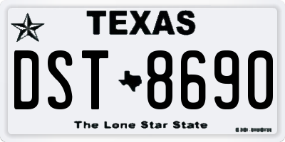 TX license plate DST8690