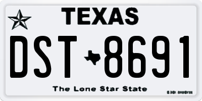 TX license plate DST8691