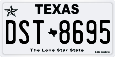 TX license plate DST8695