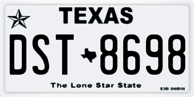 TX license plate DST8698