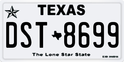 TX license plate DST8699