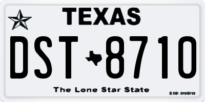TX license plate DST8710