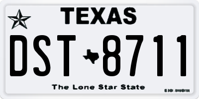 TX license plate DST8711