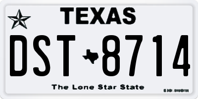 TX license plate DST8714