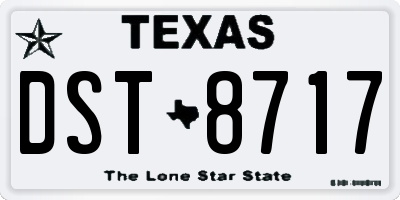 TX license plate DST8717