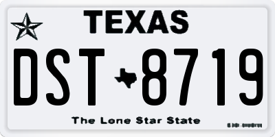 TX license plate DST8719