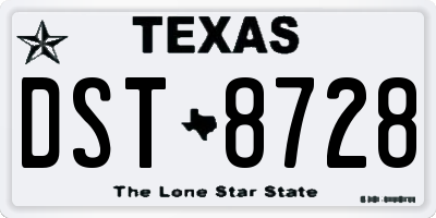 TX license plate DST8728