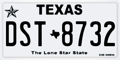 TX license plate DST8732