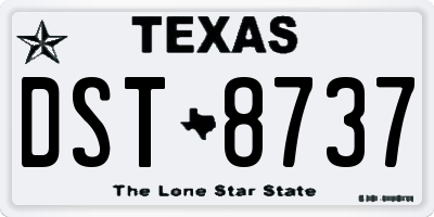 TX license plate DST8737