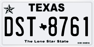 TX license plate DST8761
