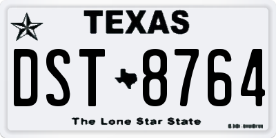 TX license plate DST8764
