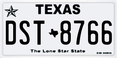 TX license plate DST8766