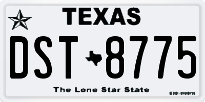 TX license plate DST8775