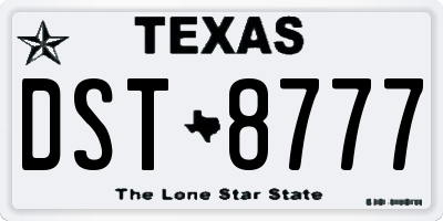 TX license plate DST8777