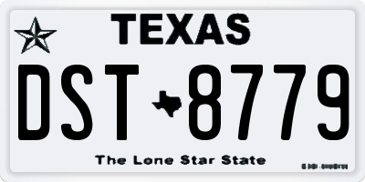 TX license plate DST8779