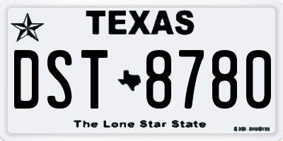 TX license plate DST8780