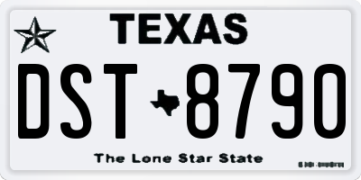 TX license plate DST8790