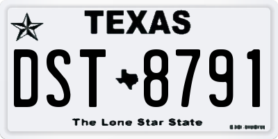 TX license plate DST8791