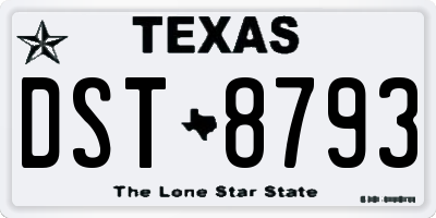 TX license plate DST8793