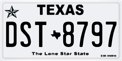 TX license plate DST8797