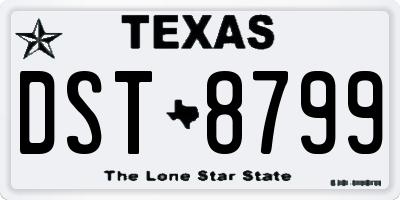 TX license plate DST8799