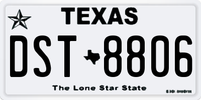TX license plate DST8806