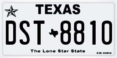 TX license plate DST8810