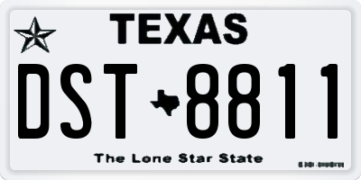 TX license plate DST8811