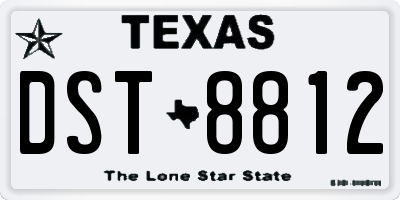 TX license plate DST8812