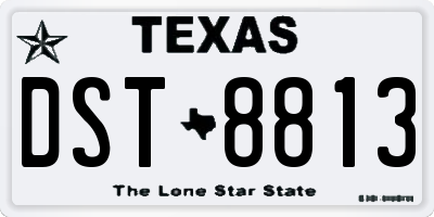 TX license plate DST8813