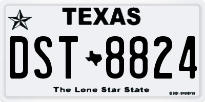 TX license plate DST8824