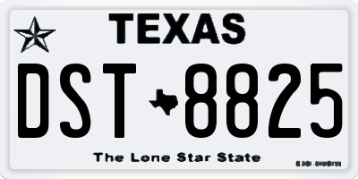 TX license plate DST8825