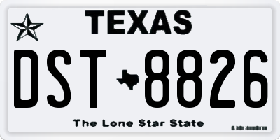 TX license plate DST8826
