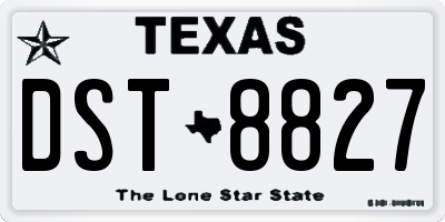 TX license plate DST8827