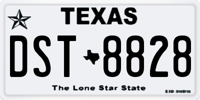 TX license plate DST8828