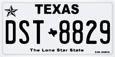 TX license plate DST8829