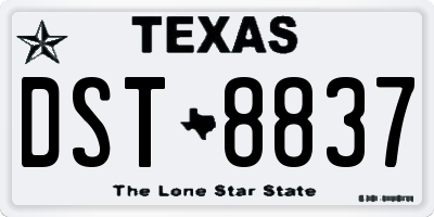 TX license plate DST8837